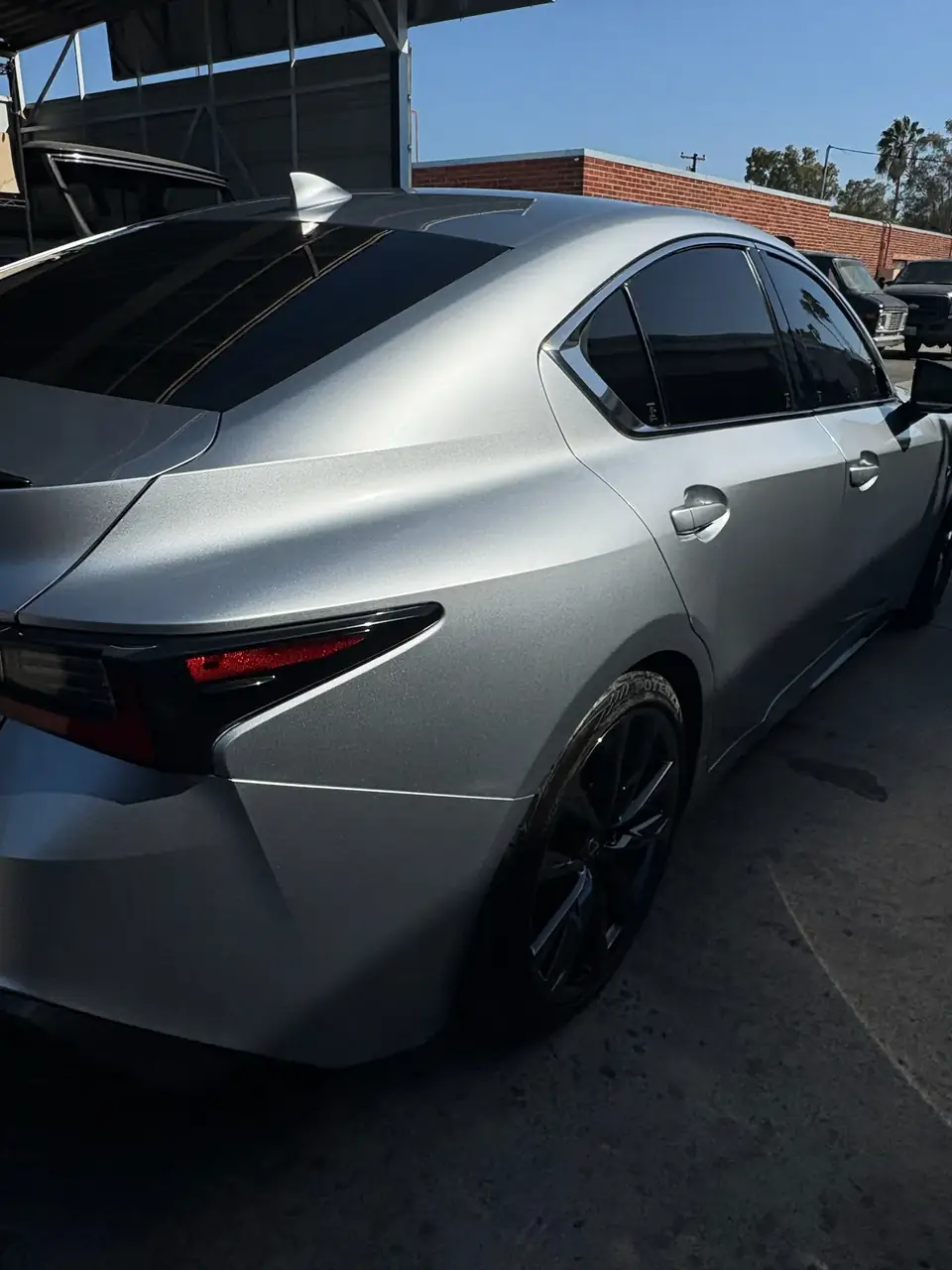 After: completed right quarter panel, rear door and roof rail on the 2023 Lexus IS350 F Sport